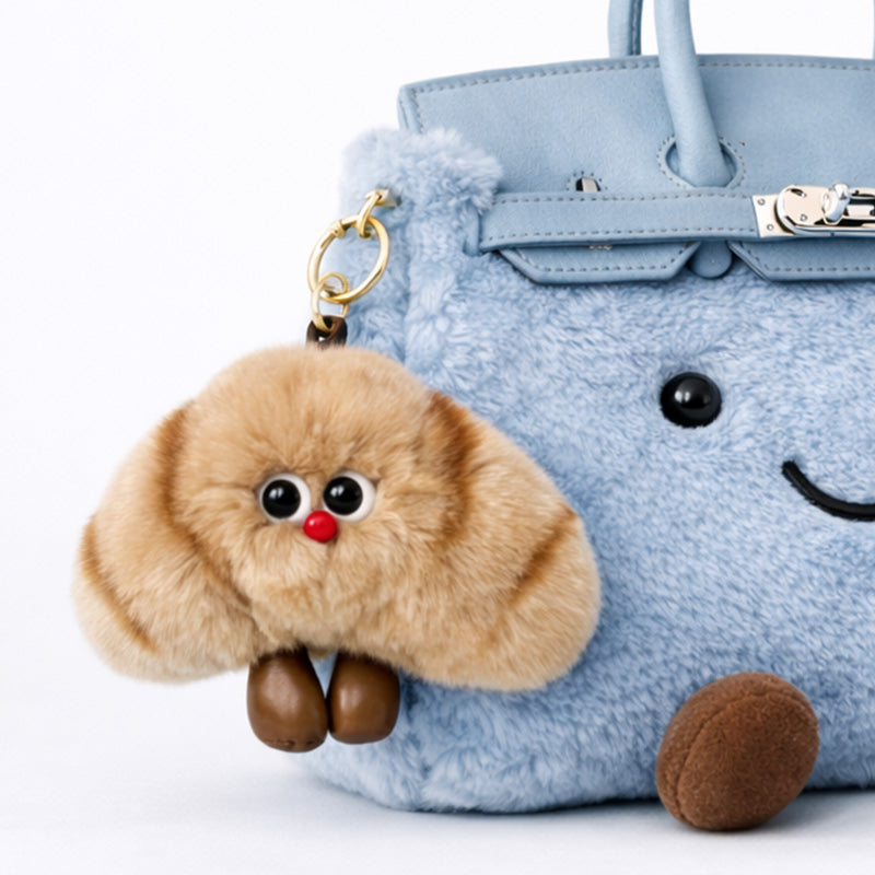 Otter Rabbit Fur Charm - Croissant Baby