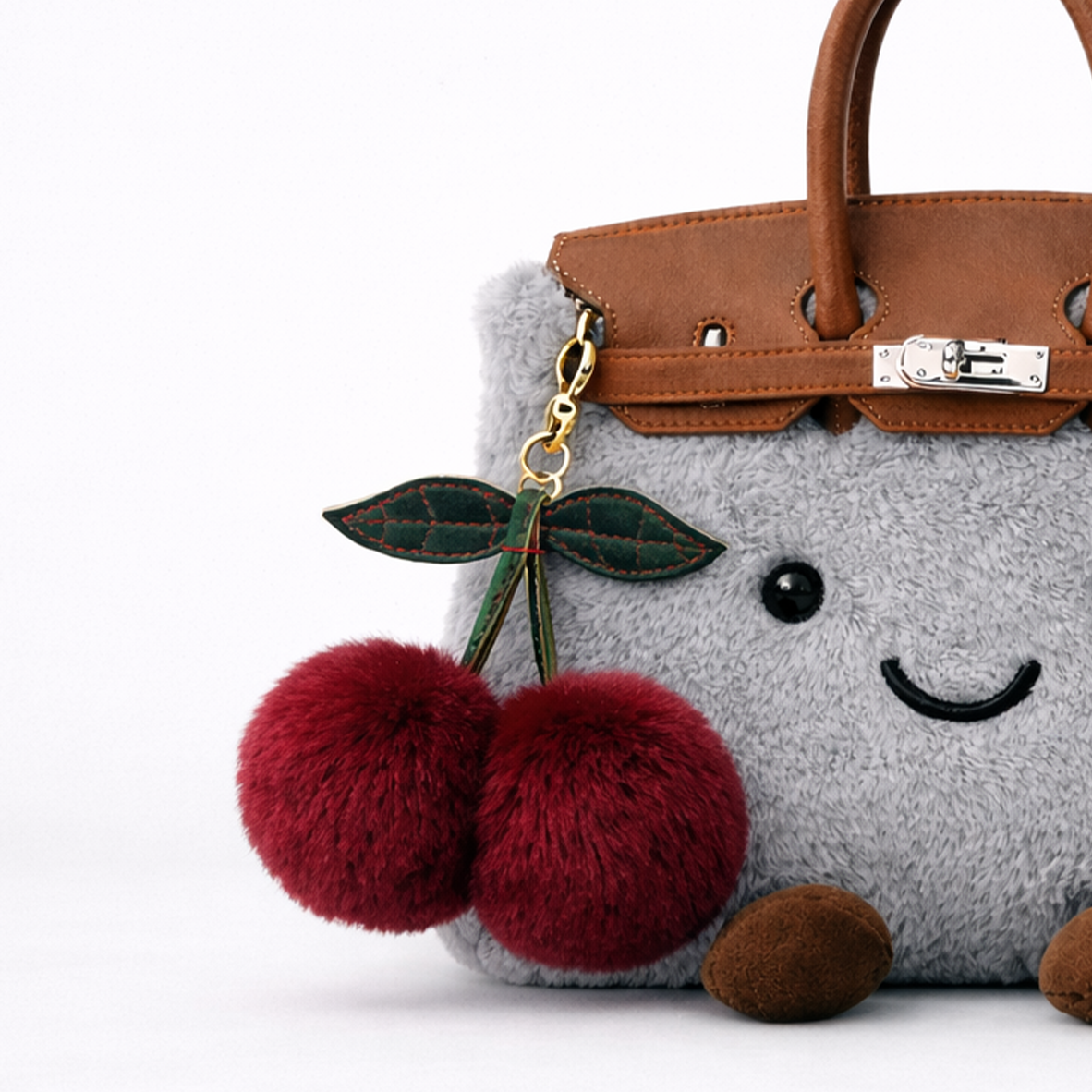 Otter Rabbit Fur Charm – Cherry