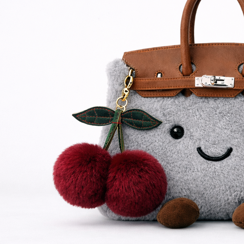 Otter Rabbit Fur Charm – Cherry