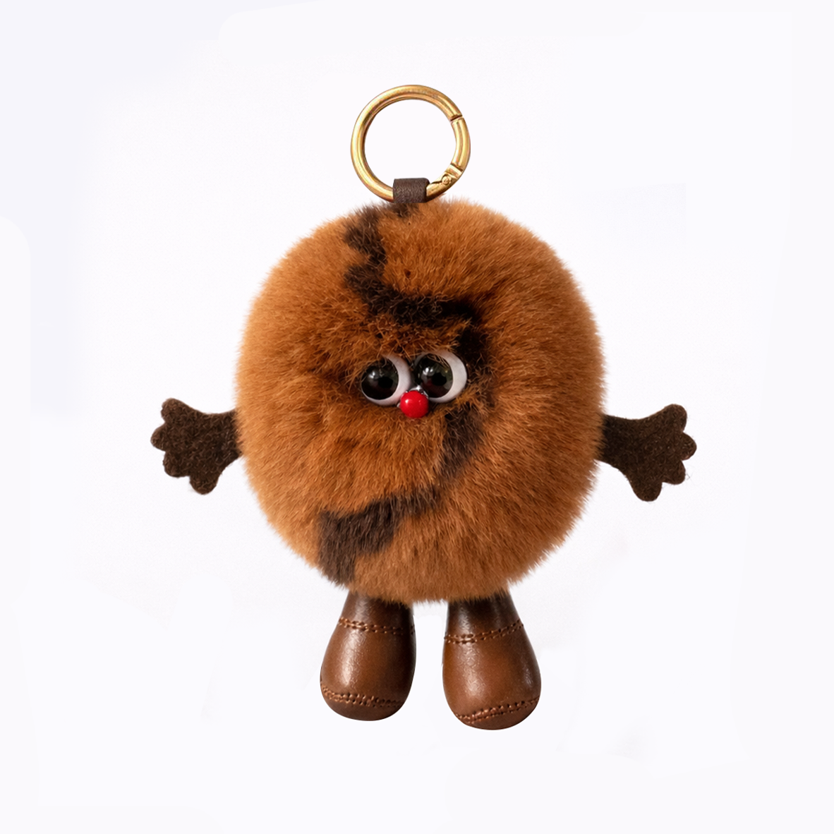 Otter Rabbit Fur Charm – Coffee Bean