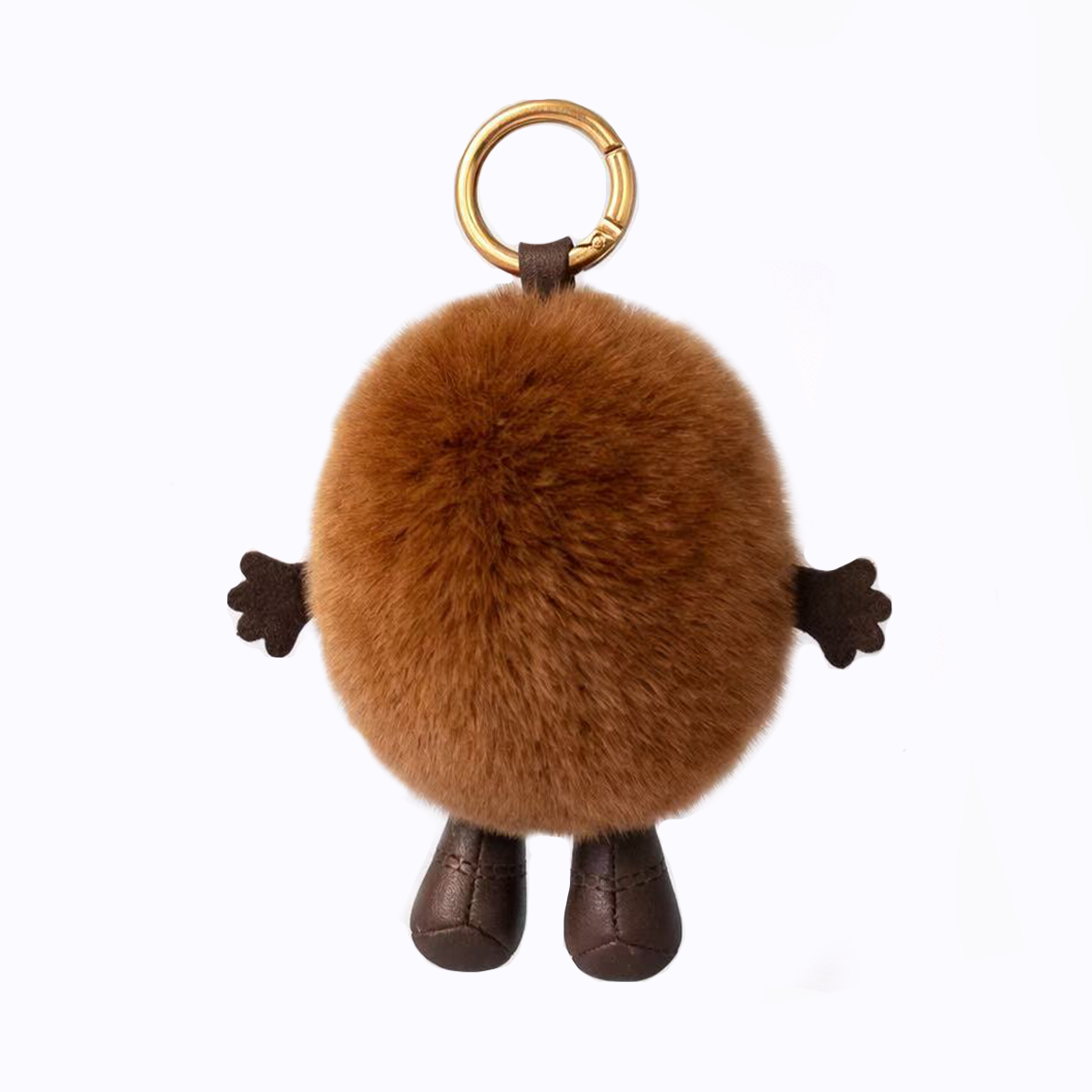 Otter Rabbit Fur Charm – Coffee Bean